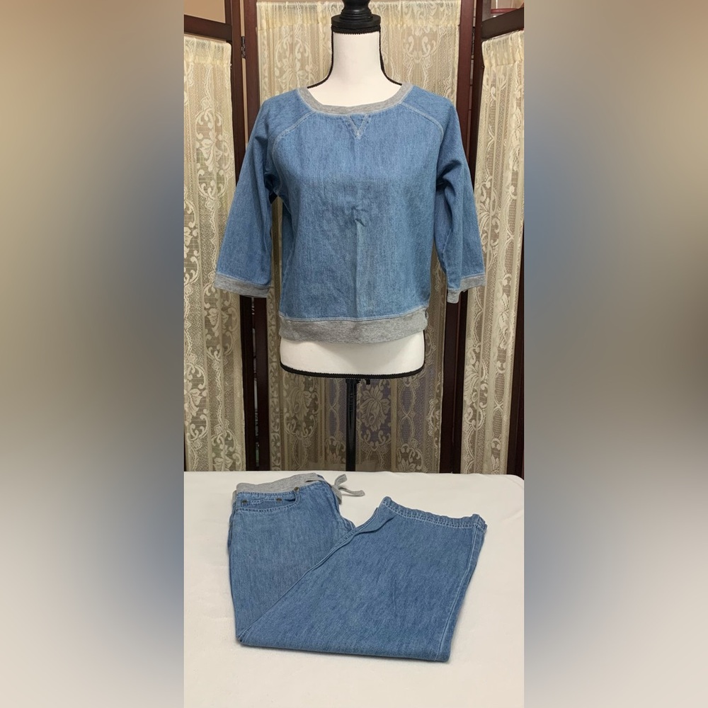 PRESWICK & MOORE SPORT 2 PC CHAMBRAY SET - SZ SMALL